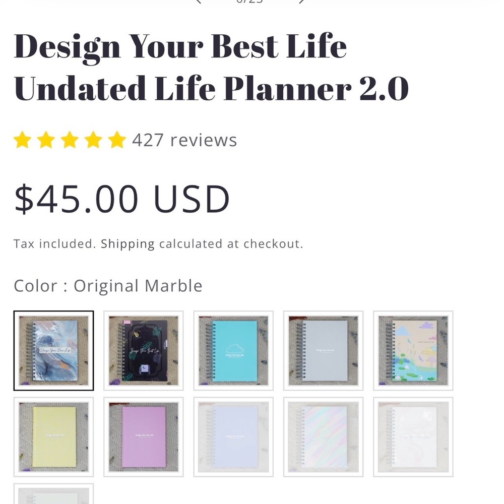 Elegant Marble Life Planner 2.0